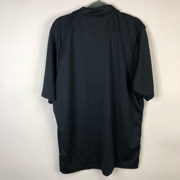 Black polyester short sleeve collared button placket spartan nash. large - Picture 3 of 6